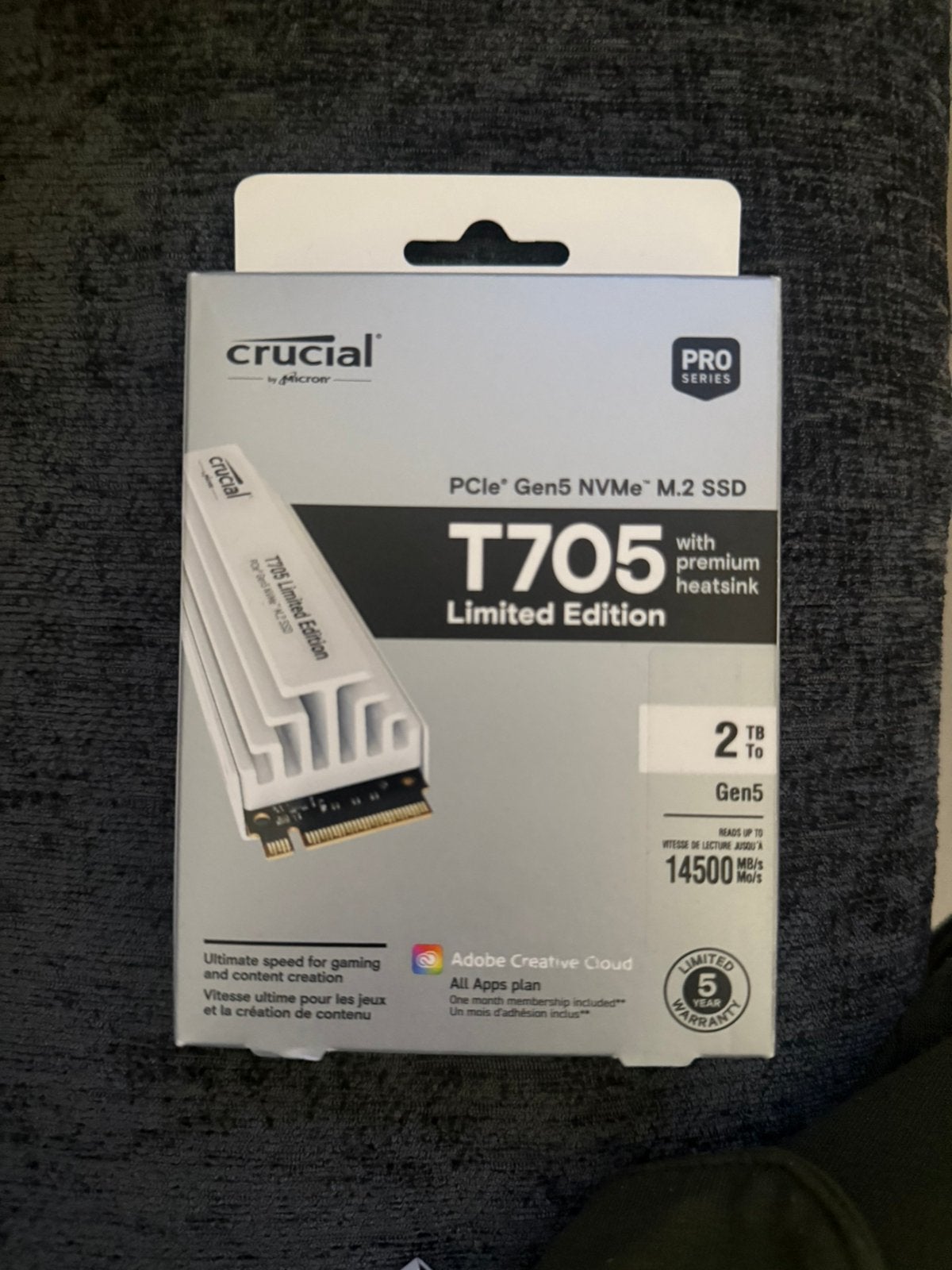 Crucial T705 SSD 2TB PCIe Gen5 NVMe M.2, Computers en Software, Printerbenodigdheden, Ophalen of Verzenden, Zo goed als nieuw