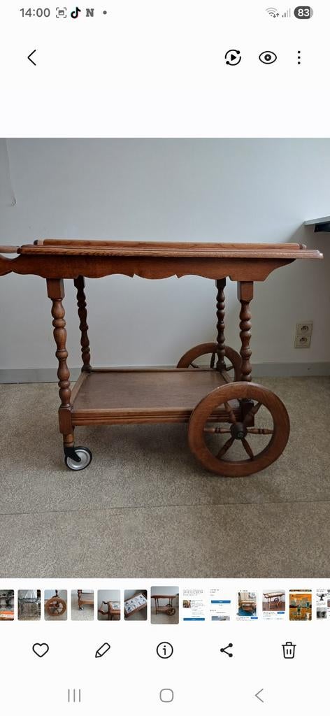 Thee/ serveerwagen, Ophalen