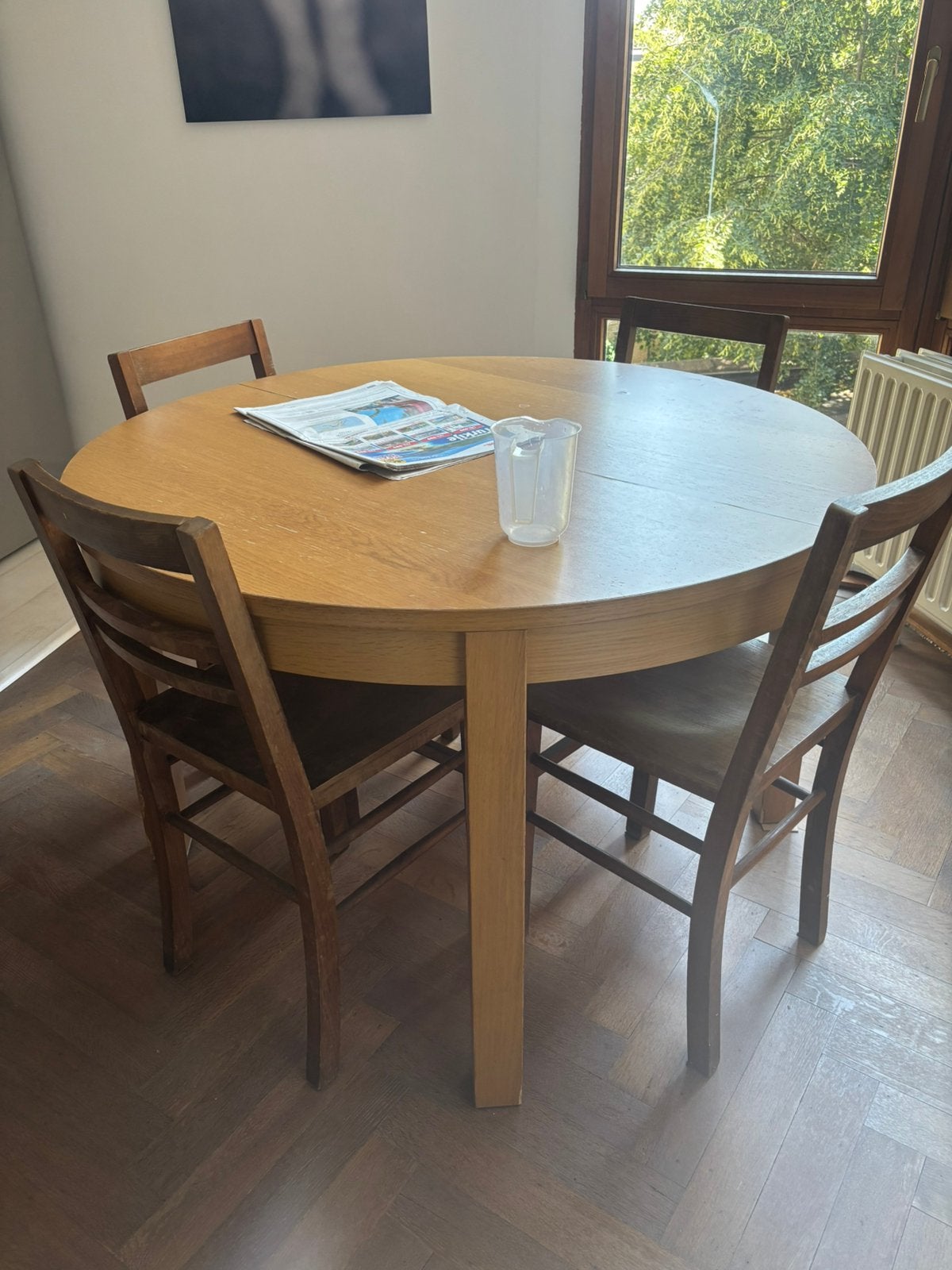 Uitklapbare tafel 4-8 personen, Ophalen, Gebruikt, 4 tot 6 stoelen