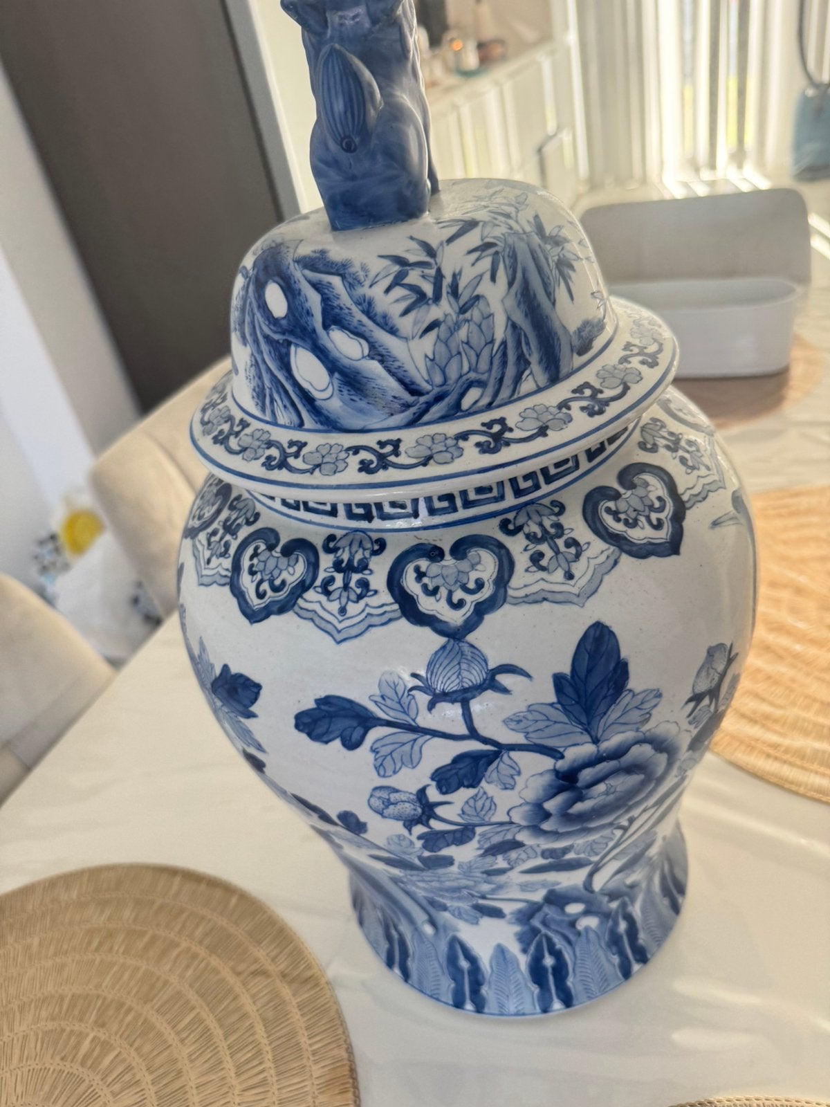 Chinese blauw-wit porseleinen dekselpot, Antiek en Kunst, Ophalen