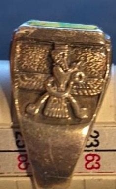 prachtige perzische turquoise ( neyshabur) zilveren ringen, Overige kleuren, Ophalen of Verzenden, Zo goed als nieuw, Dame of Heer