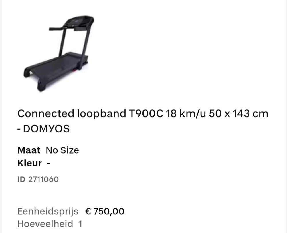 Loopband 18km/u domyos, Sport en Fitness, Fitnessapparatuur, Ophalen, Loopband