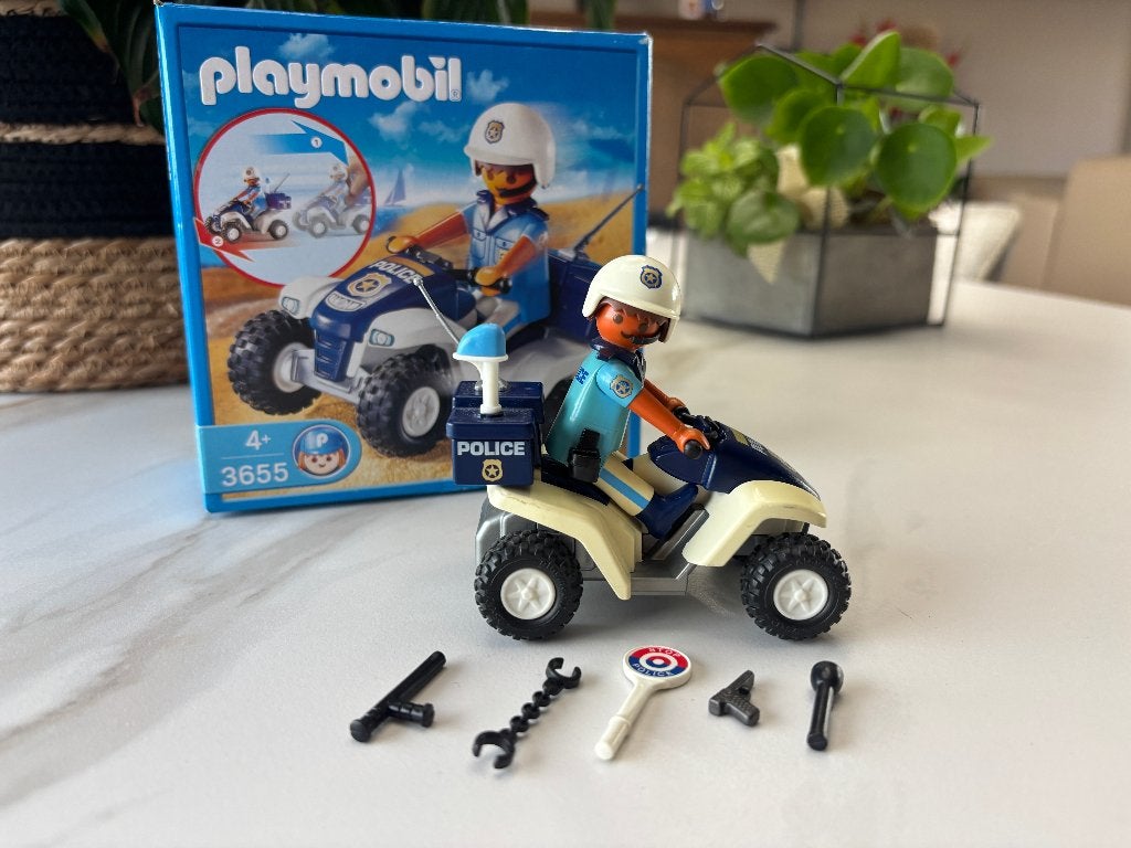 Playmobil 3655 Policier / Quad, Comme neuf, Véhicule, City action, Kit complet