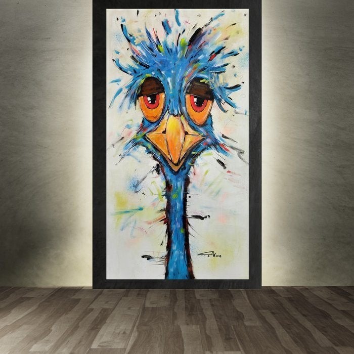 TOO OLD FOR DISCO schilderij in acryl, Antiquités & Art, Art | Peinture | Moderne, Textile, Autres techniques, Enlèvement, Certificat d'authenticité