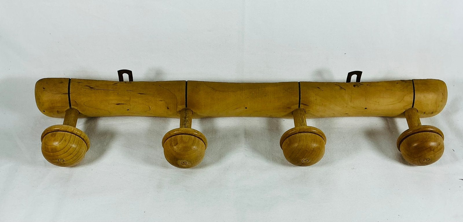 Antieke Vintage houten Franse faux bamboo wandkapstok, Antiek en Kunst, Ophalen of Verzenden