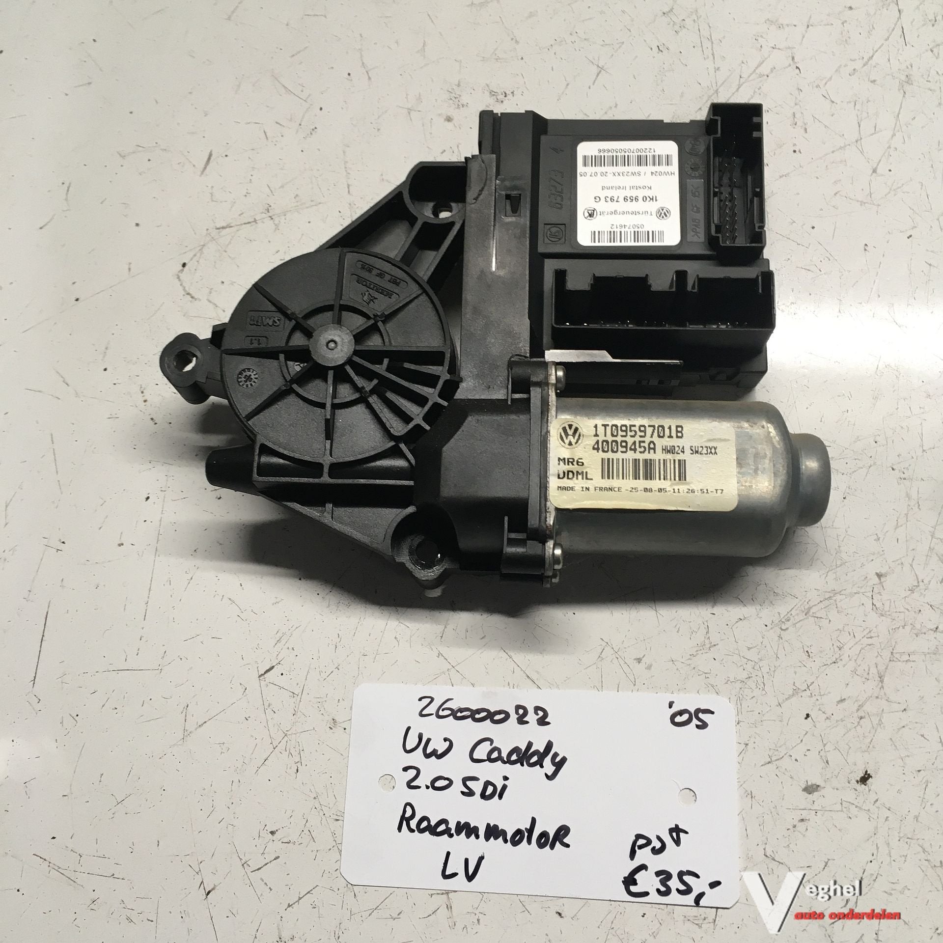 Vw Caddy 2.0 sdi  2005 2600022  Raammotor Linksvoor of Recht, -, Utilisé, -, -