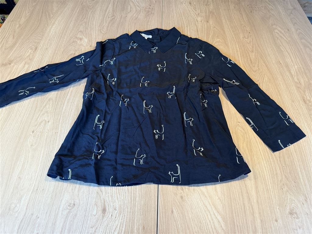 Hobbs Kattenprint Blouse Zwart Wit Maat 36-38, Ophalen of Verzenden, Zo goed als nieuw, Maat 36 (S), Wit