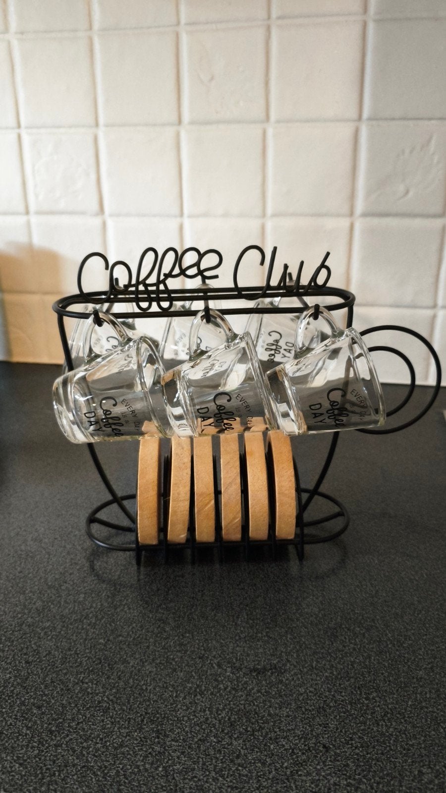 espresso tasjes in leuke houder, Huis en Inrichting, Ophalen, Nieuw, Glas