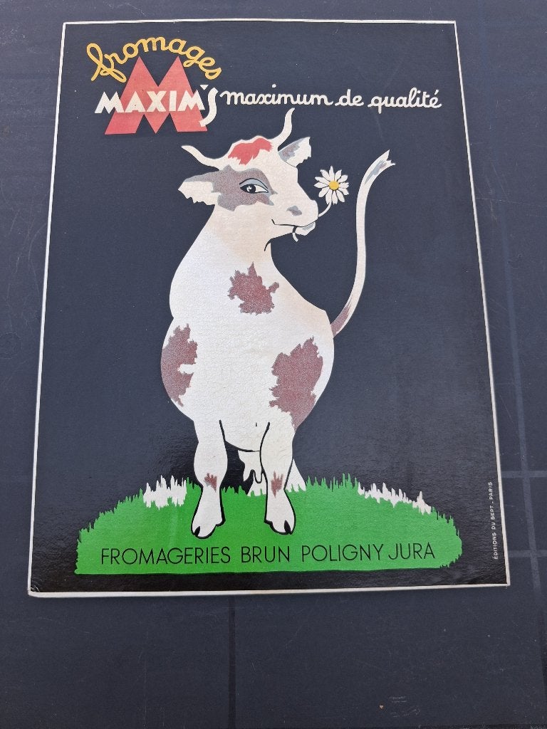 ancien panneau d'affichage français MAXIM'S FROMAGE, Collections, Marques & Objets publicitaires, Comme neuf, Panneau publicitaire
