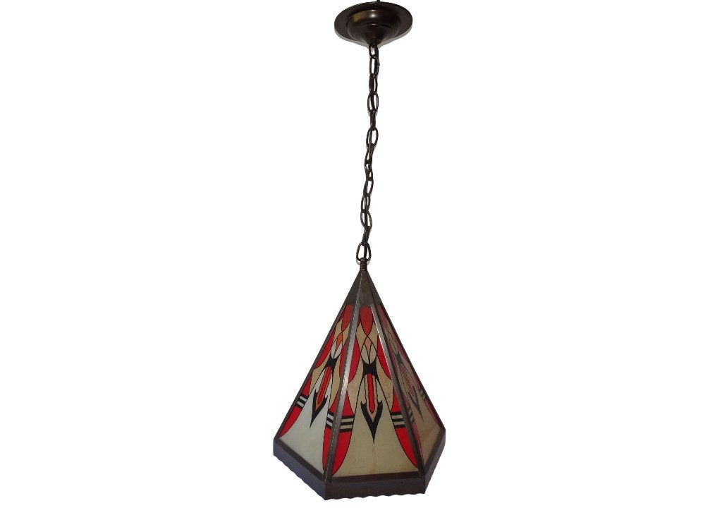 Veilinghuis Oranje - Amsterdamse school hexagonale hanglamp, Ophalen