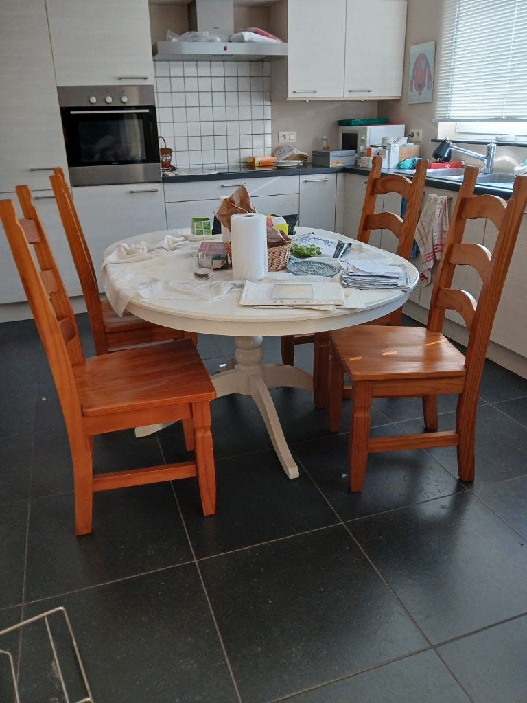 4x chaises en bois, Maison & Meubles, Brun, Enlèvement, Utilisé, Bois