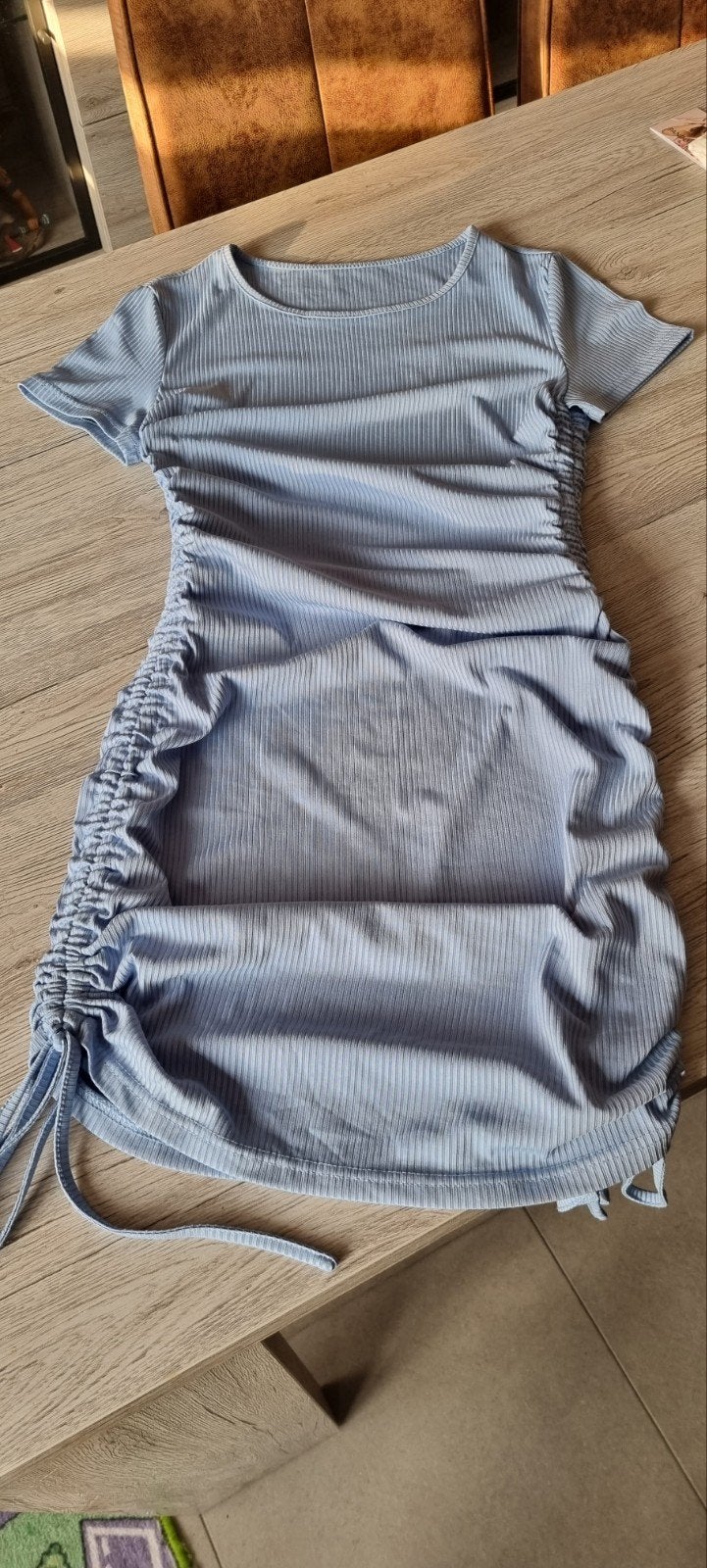 Blauw kleedje maat S, Ophalen