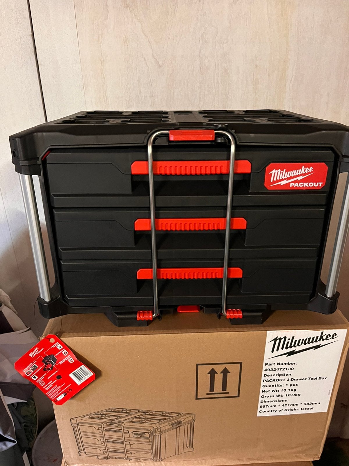 Milwaukee 4932472130 Boîte à outils Packout à 3 tiroirs, Bricolage & Construction, Enlèvement, Neuf