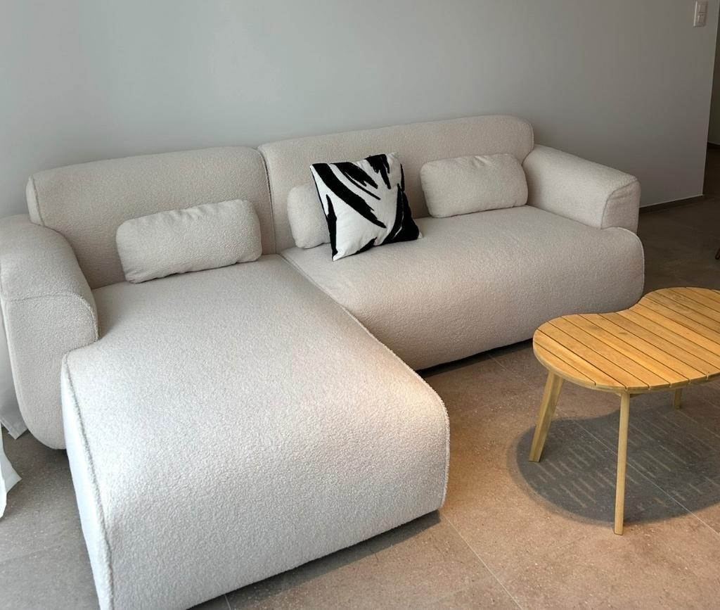 Canapé beige/blanc état neuf, Huis en Inrichting, Zetels | Zetels, Ophalen, Hoekbank, Driepersoons, 75 tot 100 cm