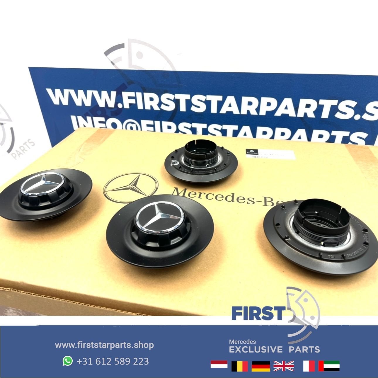AMG NAAFKAPPEN SET 4 ZWART voor W253 C253 GLC63 GLC63S NAAFD