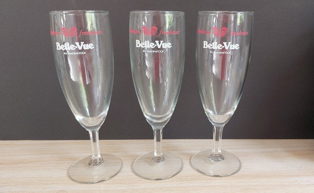 Bierglazen: BelleVue3–Palm1–Rodenbach1–Hoegaards3–K. Karel3, Verzamelen, Ophalen, Zo goed als nieuw, Bierglas