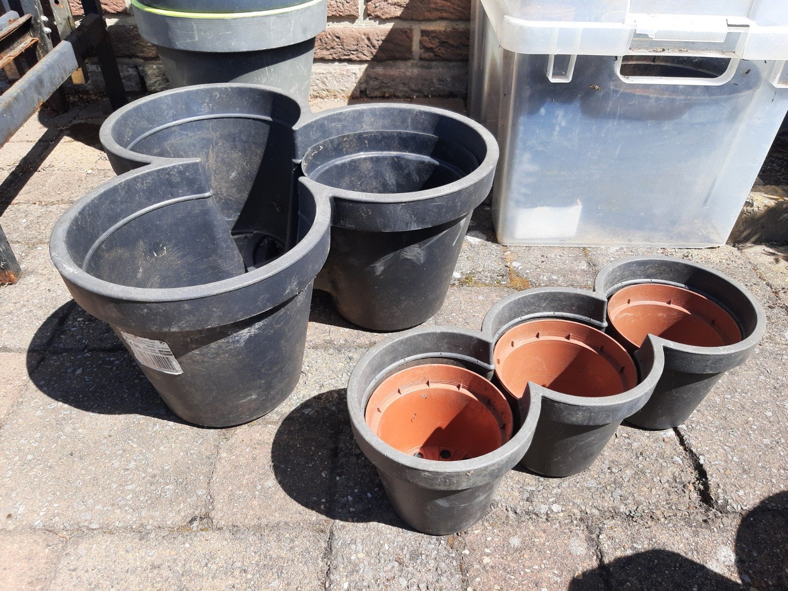 kunstof bloempotten 2x3 aaneengesloten potten, Tuin en Terras, Ophalen of Verzenden