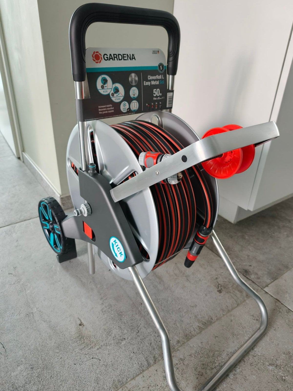 Gardena tuinslang CleverRoll L easy metal set 50m NIEUW, Tuin en Terras, Tuinslangen, Ophalen, Zo goed als nieuw, Tuinslang