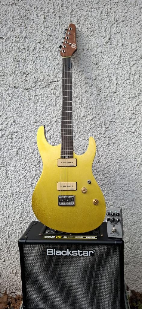 Guitare électrique, ampli et full bore metal, Enlèvement, Comme neuf, Guitare, 50 à 100 watts