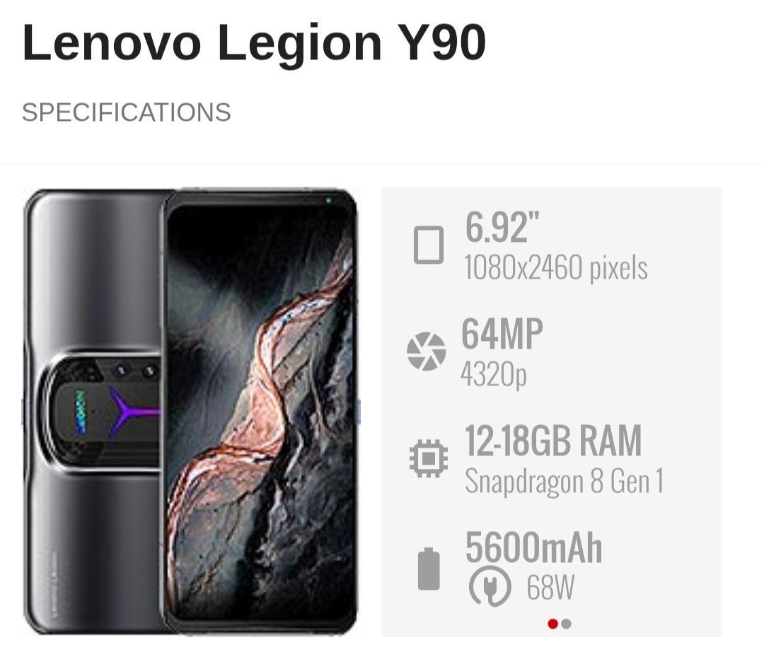 Smartfone Lenovo Gaming Android XXL 6,92 pouces avec refroid, Enlèvement