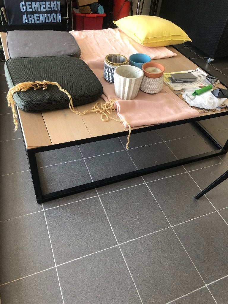 Salontafel/ bijzettafel, 100 à 150 cm, Chêne, Carré, Enlèvement