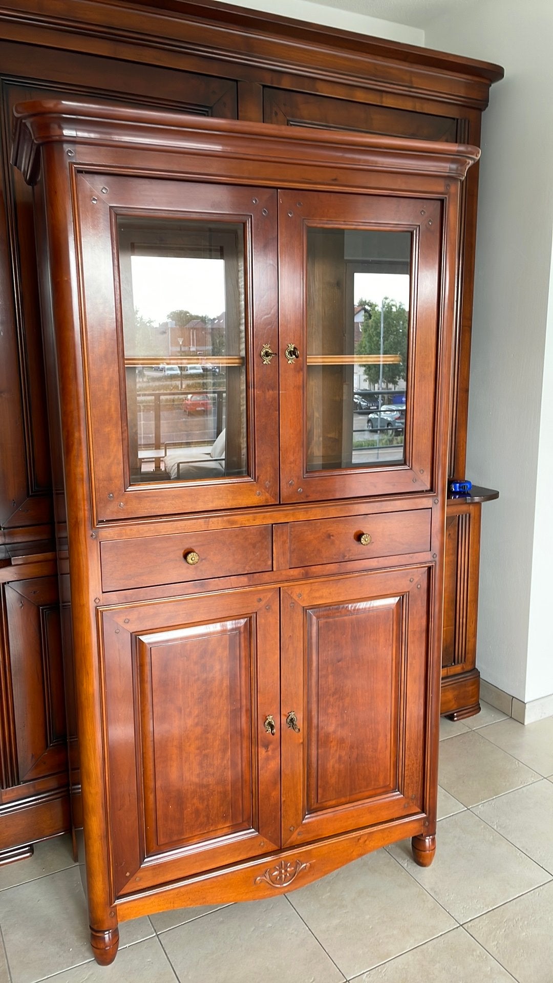 Klassieke vitrinekast / servieskast – 180  90  40 cm, Enlèvement, Comme neuf