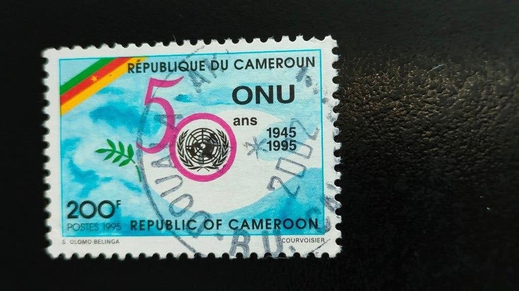 Cameroun 1995 - 50 ans des Nations Unies, drapeau, pigeon, Envoi, Autres pays, Affranchi