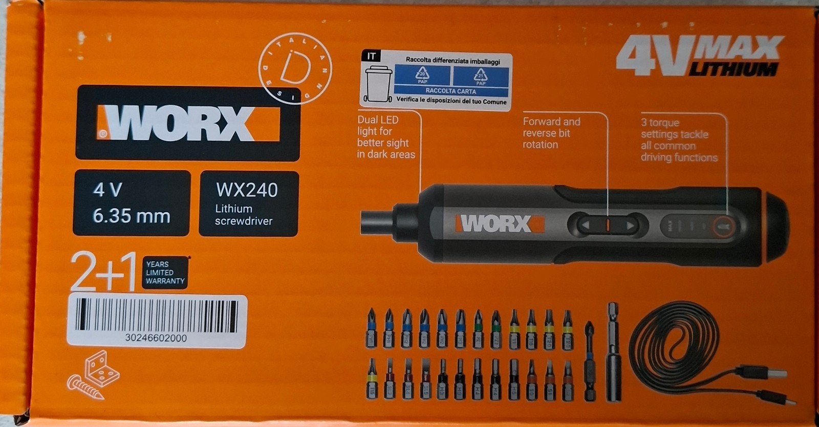 tournevis électrique Worx, Enlèvement