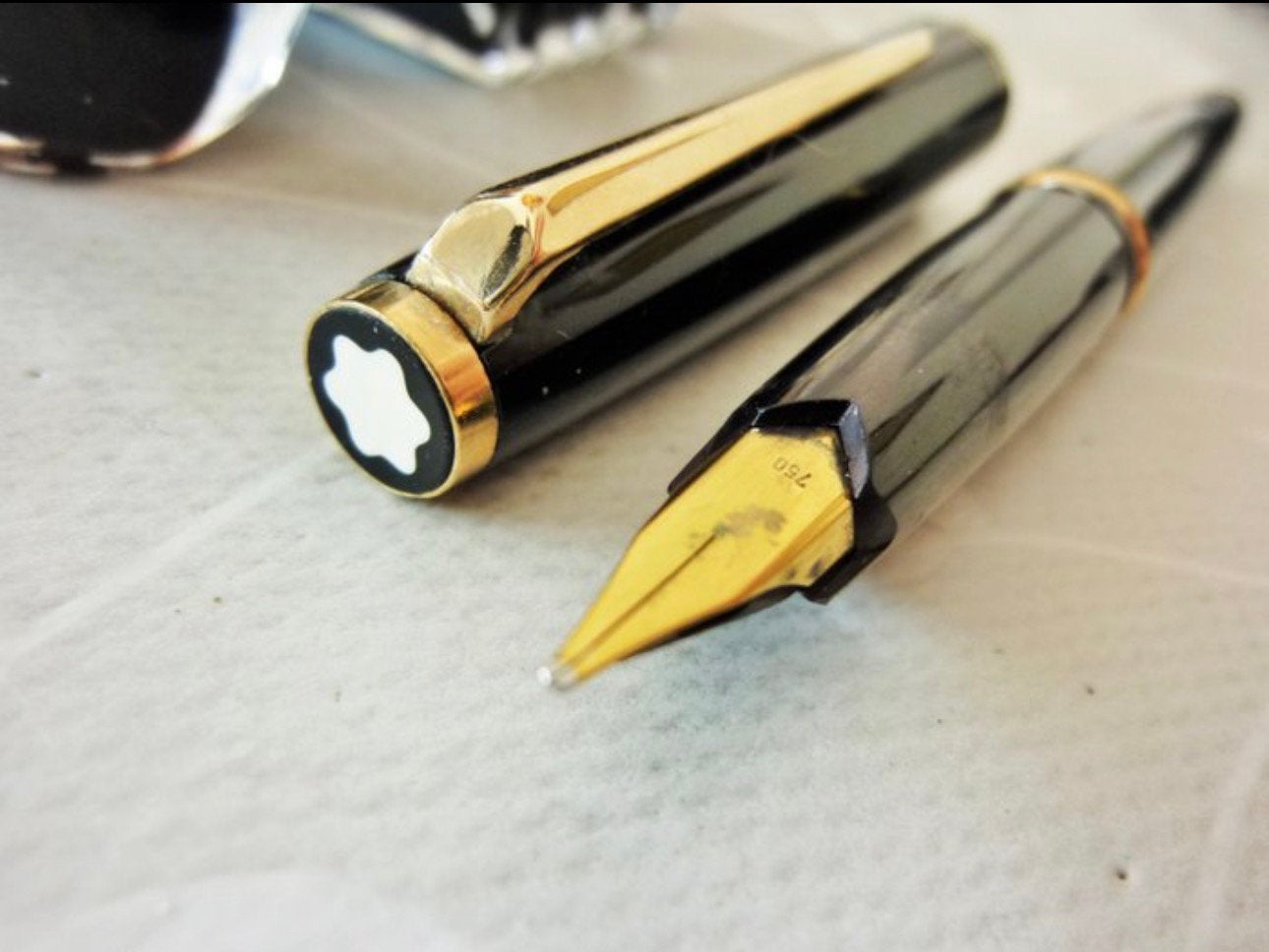 Montblanc 221 vulpen 18kr penpunt Bieden, Verzamelen, Pennenverzamelingen, Ophalen of Verzenden, Gebruikt, Vulpen