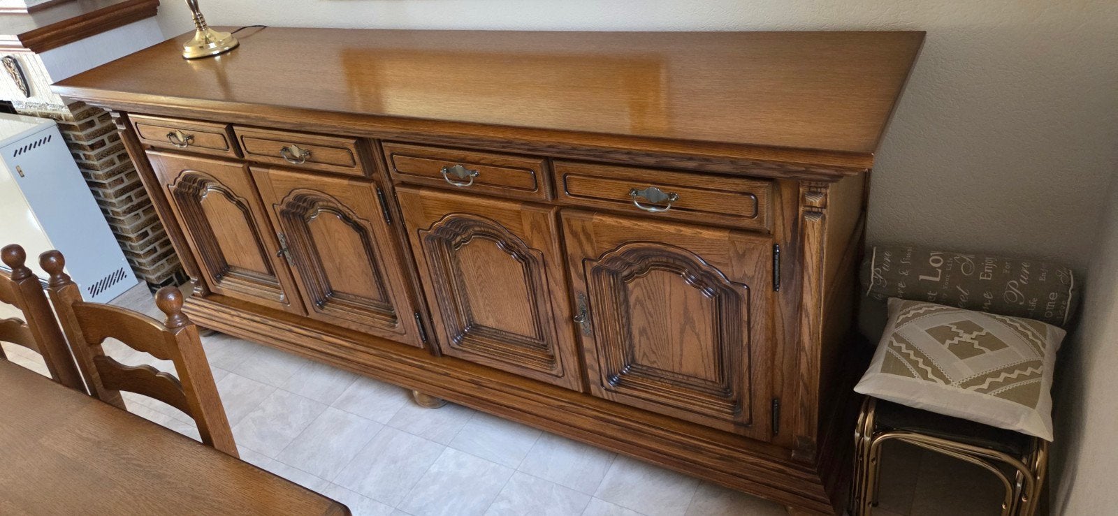 eiken eetkamer +salontafel, Ophalen, Zo goed als nieuw, Eikenhout, Klasiek