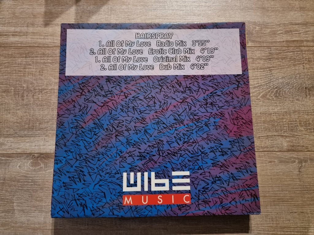 12" Hairspray – All Of My Love, CD & DVD, Vinyles Singles, Utilisé, Maxi single, 1990 - 1999, Dance, 12 pouces, Enlèvement ou Envoi