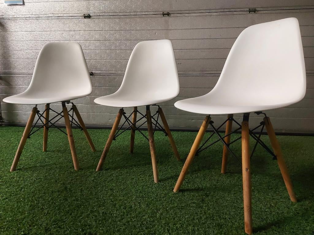 Eames replica eetkamerstoelen, Huis en Inrichting, Stoelen, Hout, Drie, Wit, Ophalen of Verzenden