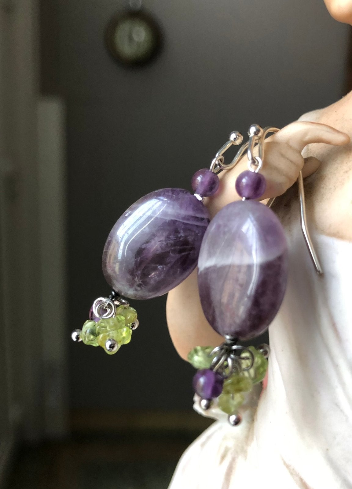 Boucles d’oreilles avec améthyste et période, Enlèvement ou Envoi