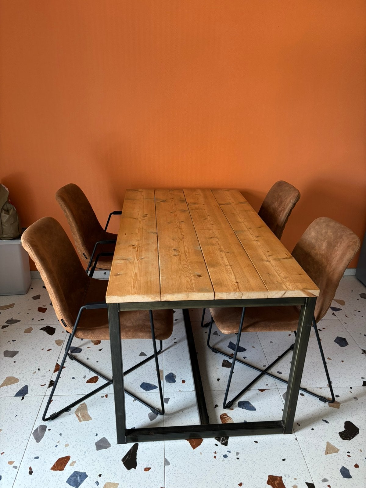 Set tafel + 4 stoelen, Huis en Inrichting, Tafels | Eettafels, Ophalen, Gebruikt