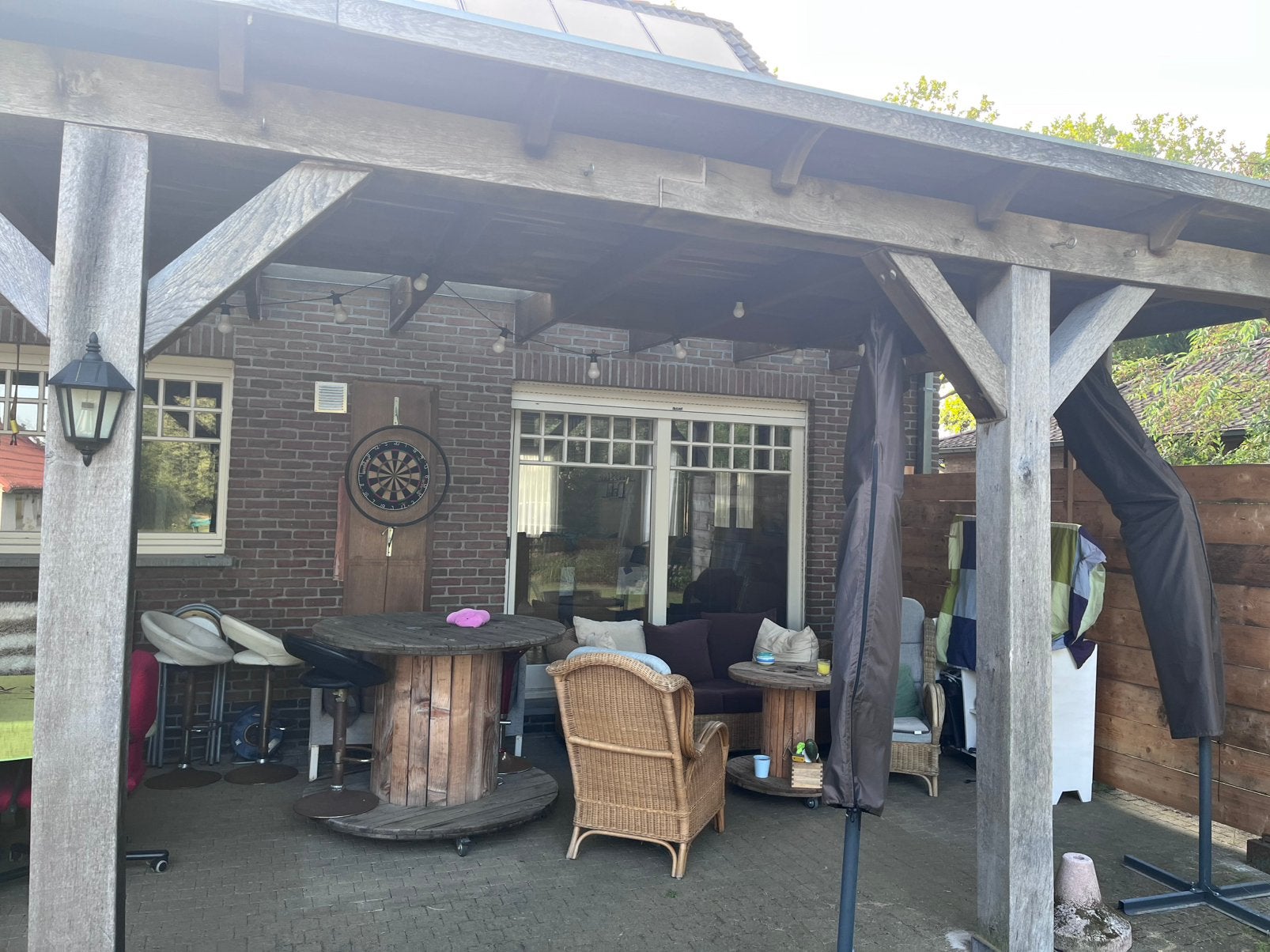 Overkapping 10,60 M * 3,80 M met glasstraat, Tuin en Terras, Overkappingen, Ophalen, Gebruikt, Veranda