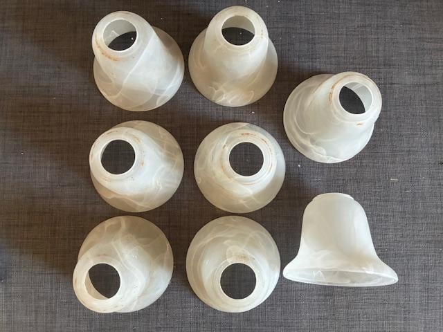 Lampen kapjes in gemarmerd glas, Ophalen of Verzenden