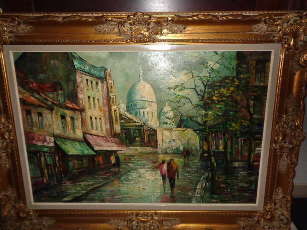 Anna De Weert (Gand 1867) -Belle grande peinture -Voir ARTO, Enlèvement, Cadre spécial, Toile