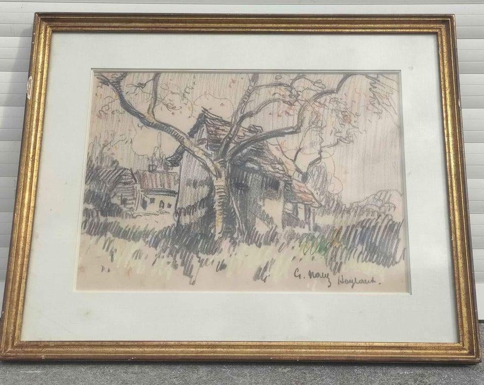 Pastel signe géo navez, Antiek en Kunst, Ophalen of Verzenden