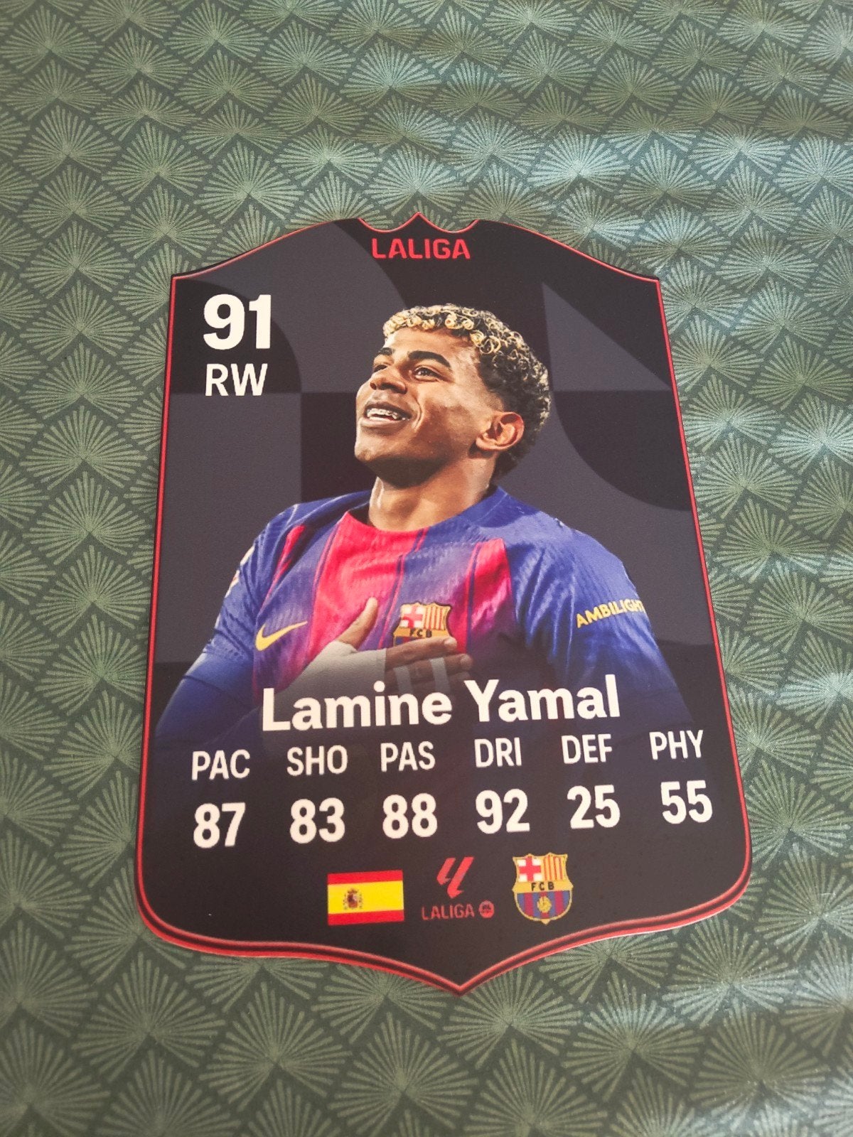 Voetbalkaartje (37cmx25cm) - Lamine Yamal, Enlèvement, Comme neuf, Image