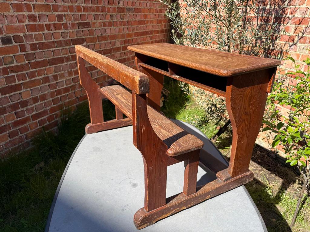 Meubel: charmant houten schoolbankje, Huis en Inrichting, Ophalen, 90 cm, Gebruikt, Hout