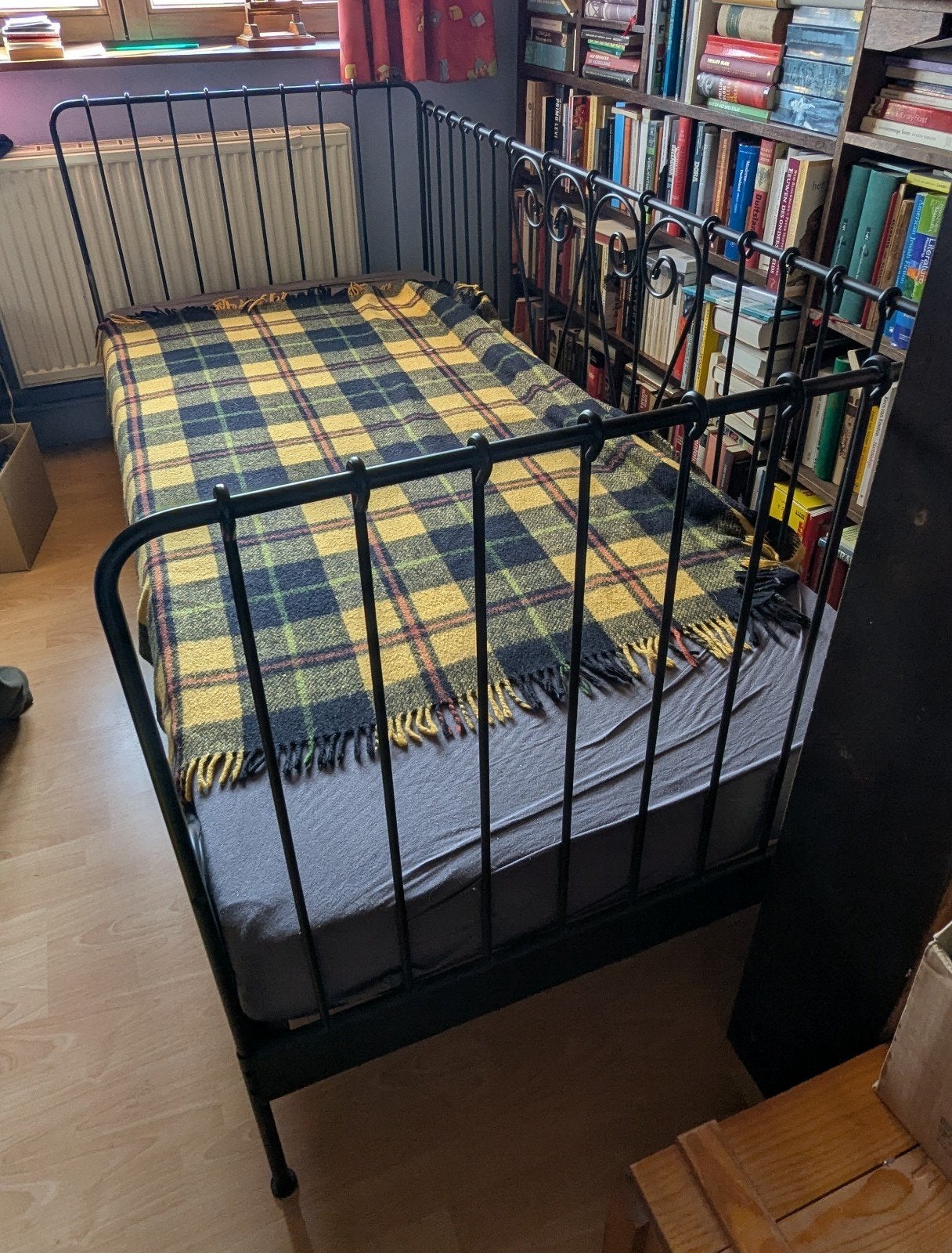Ikea Meldal metalen eenpersoonsbed 90x200 cm, Huis en Inrichting, Ophalen, 90 cm, Eenpersoons, Zwart
