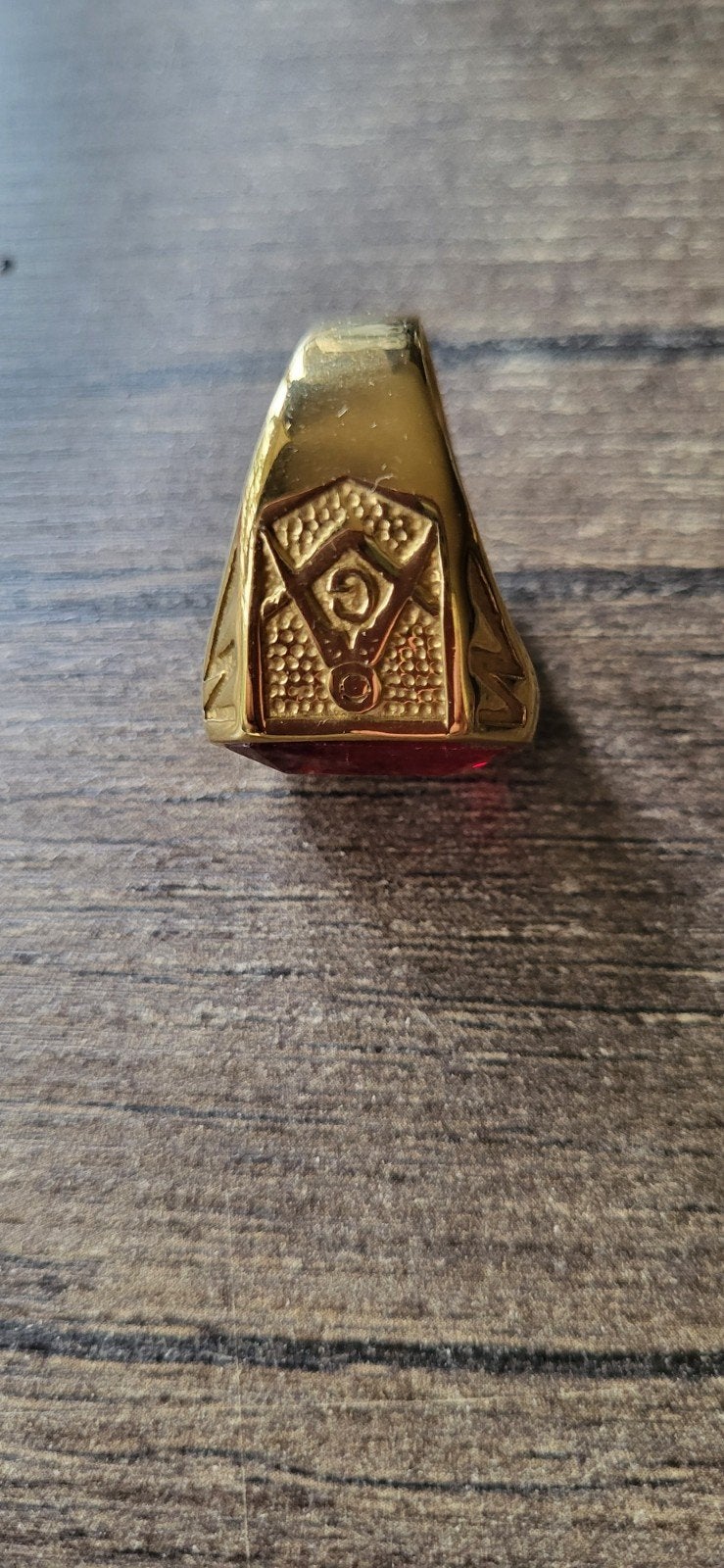 Ring verguld vrijmetselaars, Handtassen en Accessoires, Ophalen