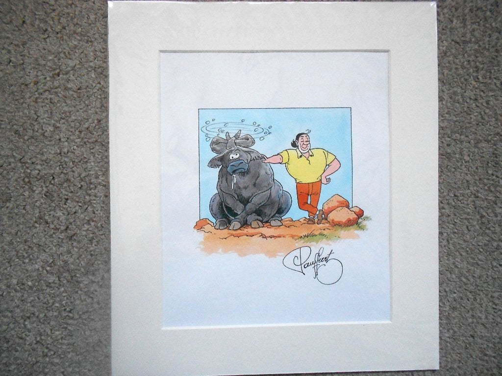 Suske en Wiske - Jerom met stier - originele tekening Geerts, Boeken, Stripverhalen, Ophalen of Verzenden, Nieuw, Paul Geerts