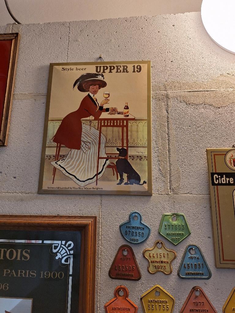 Reclame kartonnen bord glacoide vintage met takszegel, Ophalen, Gebruikt, Reclamebord