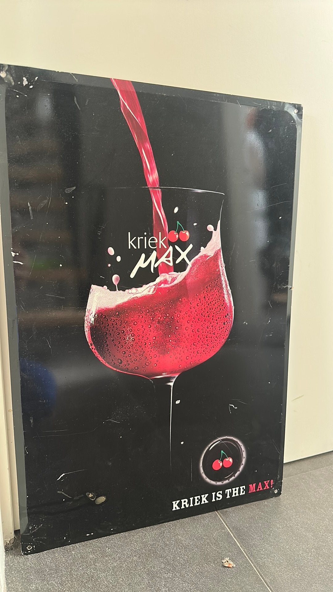 Kriek max reclamebord, Verzamelen, Ophalen of Verzenden, Reclamebord