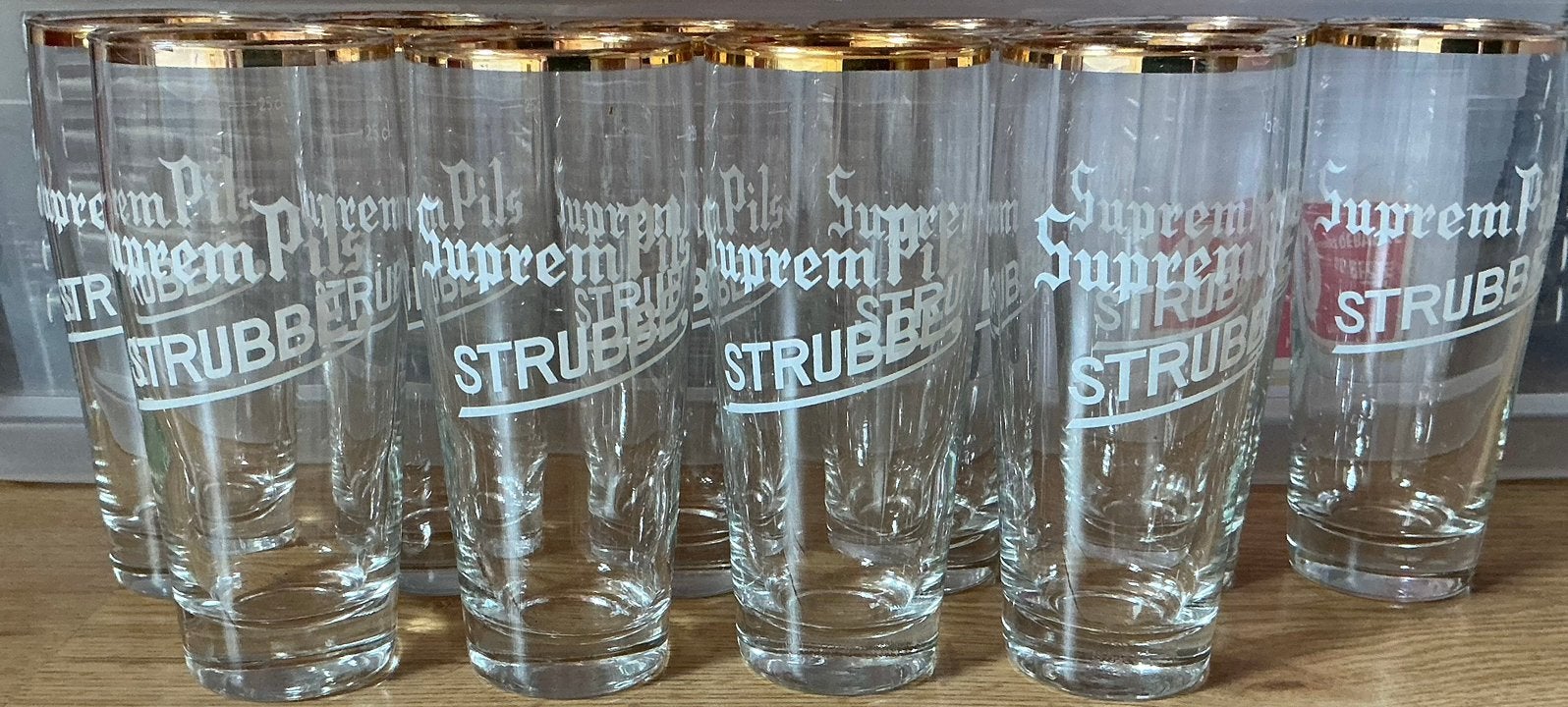 SUPREME PILS/STRUBBE glazen, Ophalen of Verzenden, Zo goed als nieuw, Glas of Glazen, Overige merken