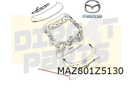 Mazda CX-30 achterkleplijst onder (bij camera) (A4D) Artic W, -, Nieuw, Ophalen of Verzenden, Mazda