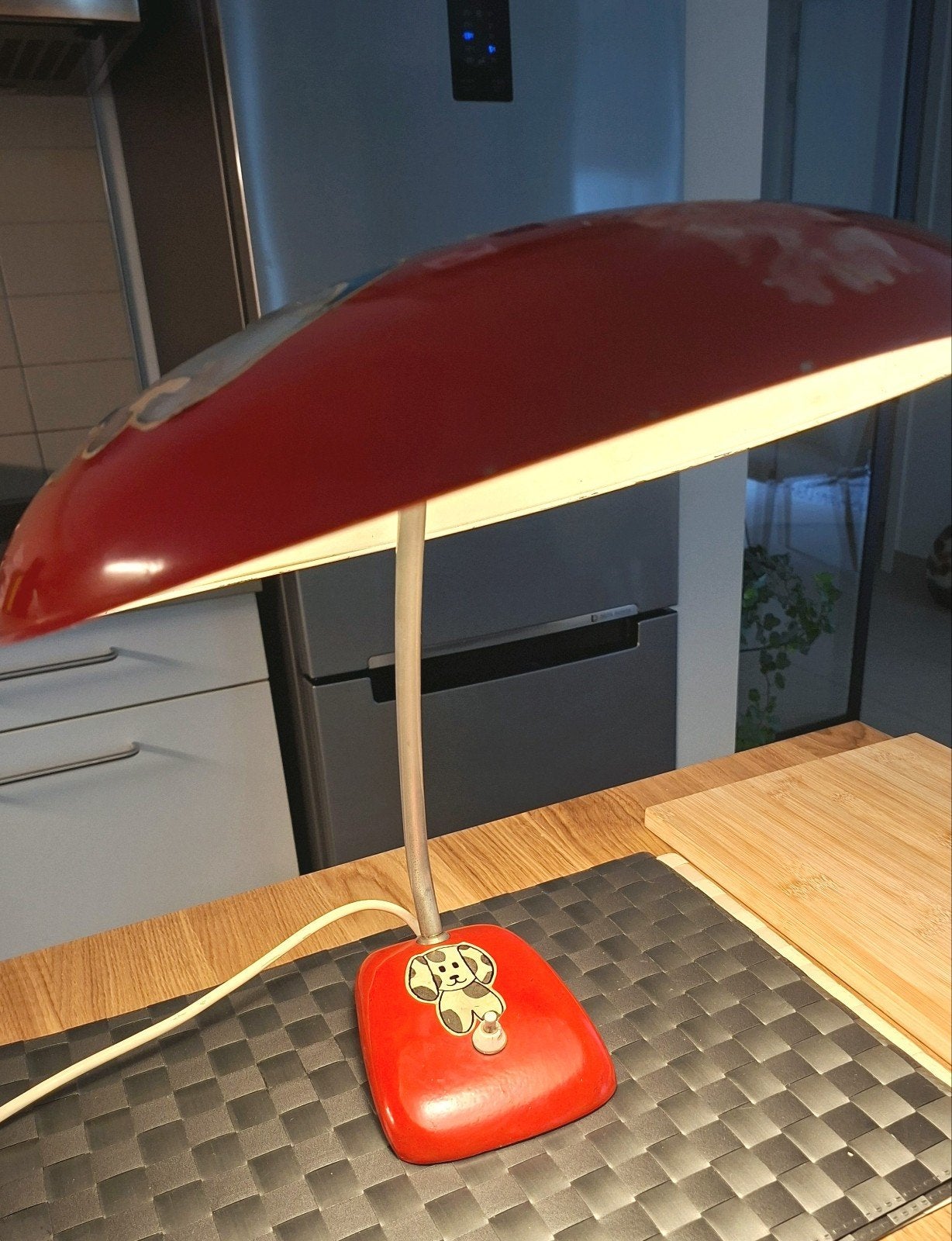 Vintage  UFO Bureau  lamp met gebruiksporen, Ophalen