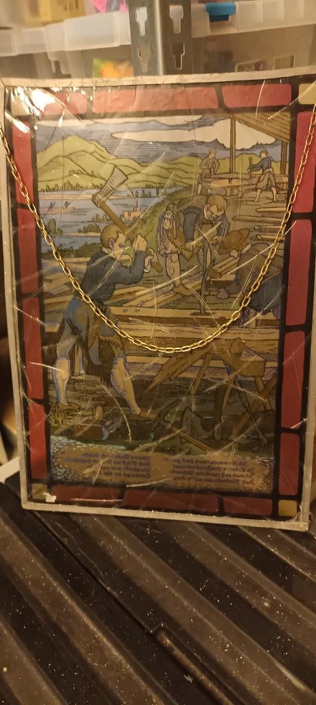 portret glas in lood, Doe-het-zelf en Bouw, Glas en Ramen, Ophalen, Gebruikt, Glas in lood