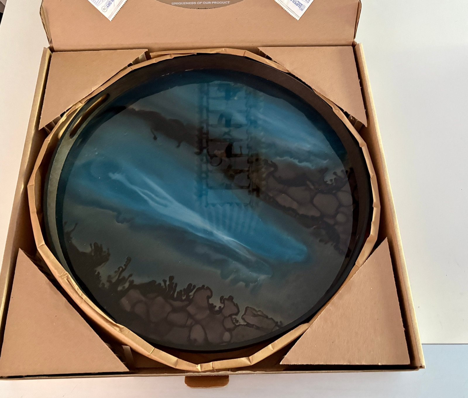 Ethnicraft Plateau en verre Organic Neuf, Maison & Meubles, Enlèvement ou Envoi, Comme neuf, Verre, Plateau
